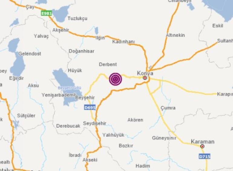 Son dakika deprem haberi Konyada şiddetli deprem Antalya, Aksaray ve Ispartada da hissedildi