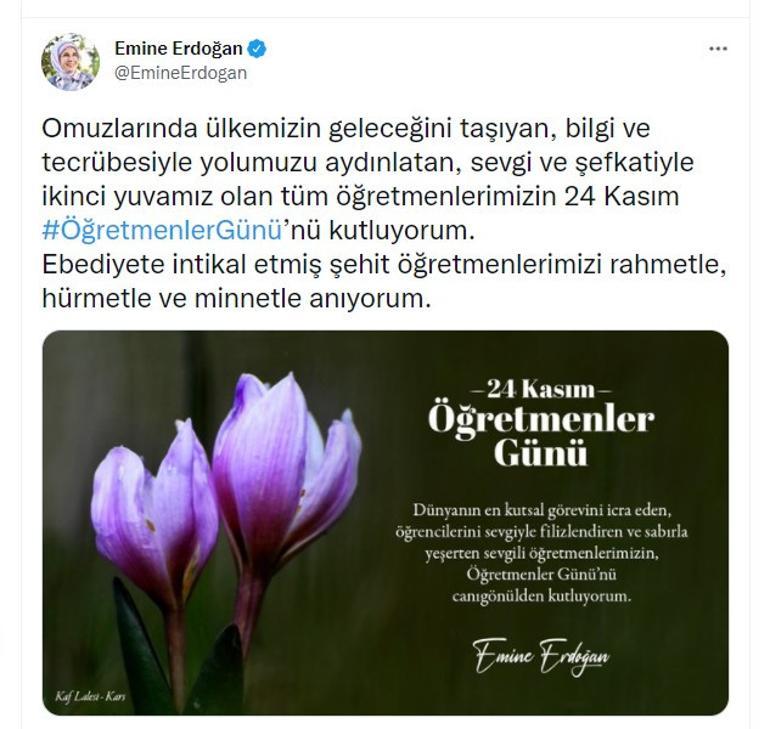 emine erdogan dan 24 kasim ogretmenler gunu mesaji son dakika haberler