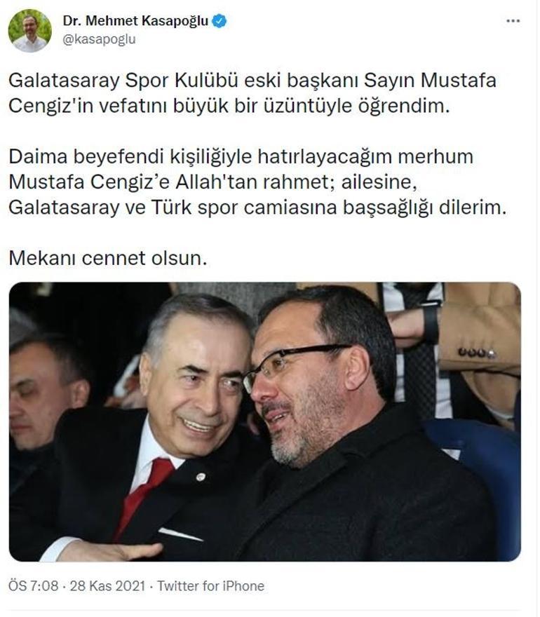 Son Dakika: Galatasaray Eski Başkanı Mustafa Cengiz hayatını kaybetti