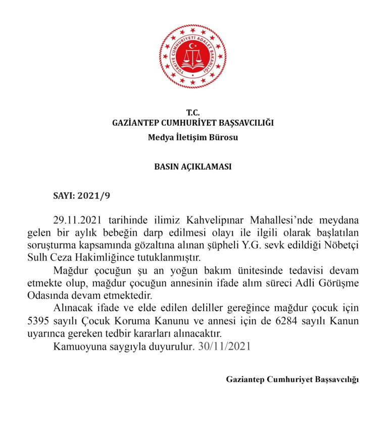 Son dakika: Gaziantepte bebeğe işkence Türkiyeyi isyan ettiren görüntü... Cani baba tutuklandı