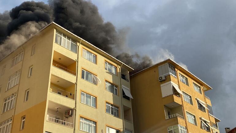 Son dakika Ümraniyede 5 katlı binada korkutan yangın