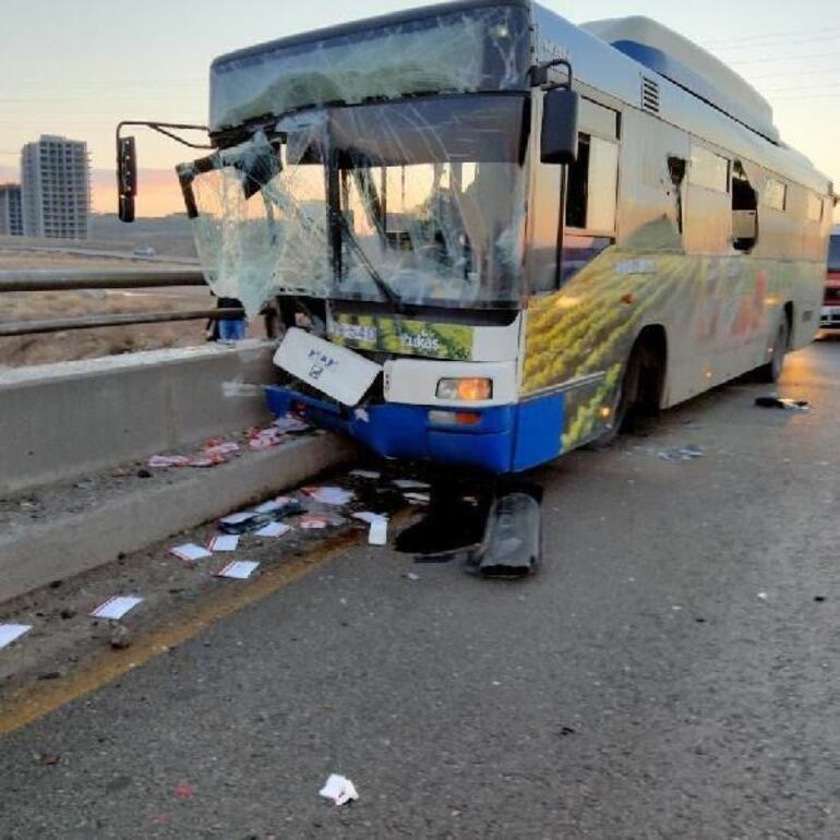 Son dakika: Ankarada halk otobüsü kaza yaptı Yaralılar var
