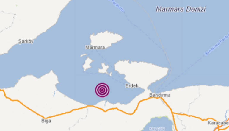 Son dakika: Marmara Denizi’nde 3.0 büyüklüğünde deprem
