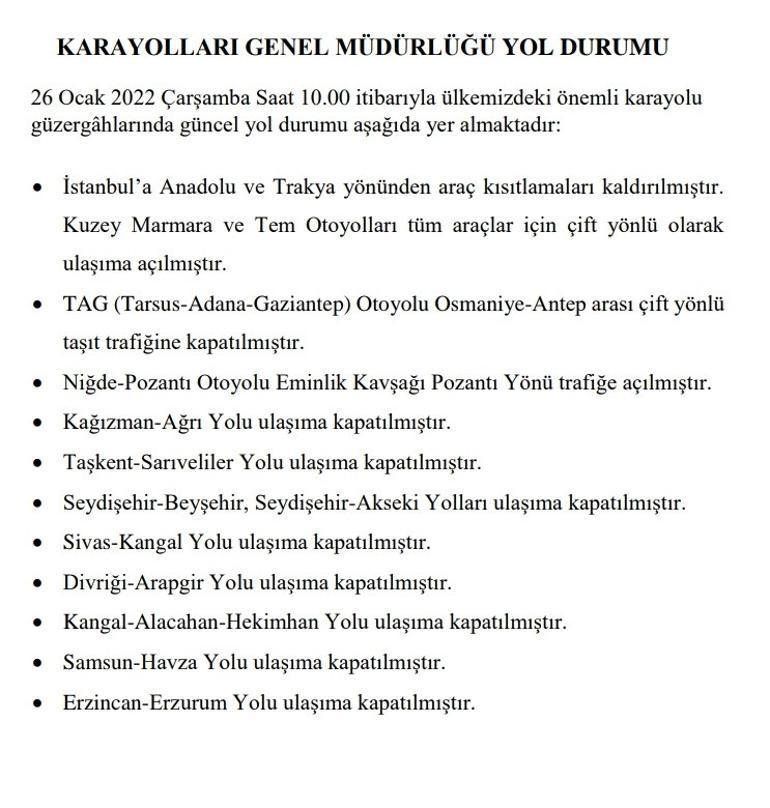 Son dakika: Yoğun kar yağışı Türkiyeyi terk etmiyor 32 kentte alarm... TAG Otoyolu ulaşıma kapandı