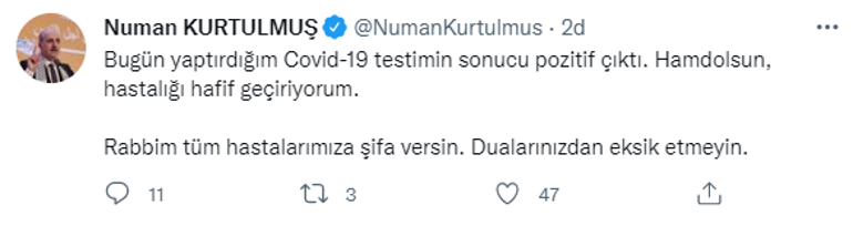 AK Parti Genel Başkanvekili Numan Kurtulmuş koronavirüse yakalandı