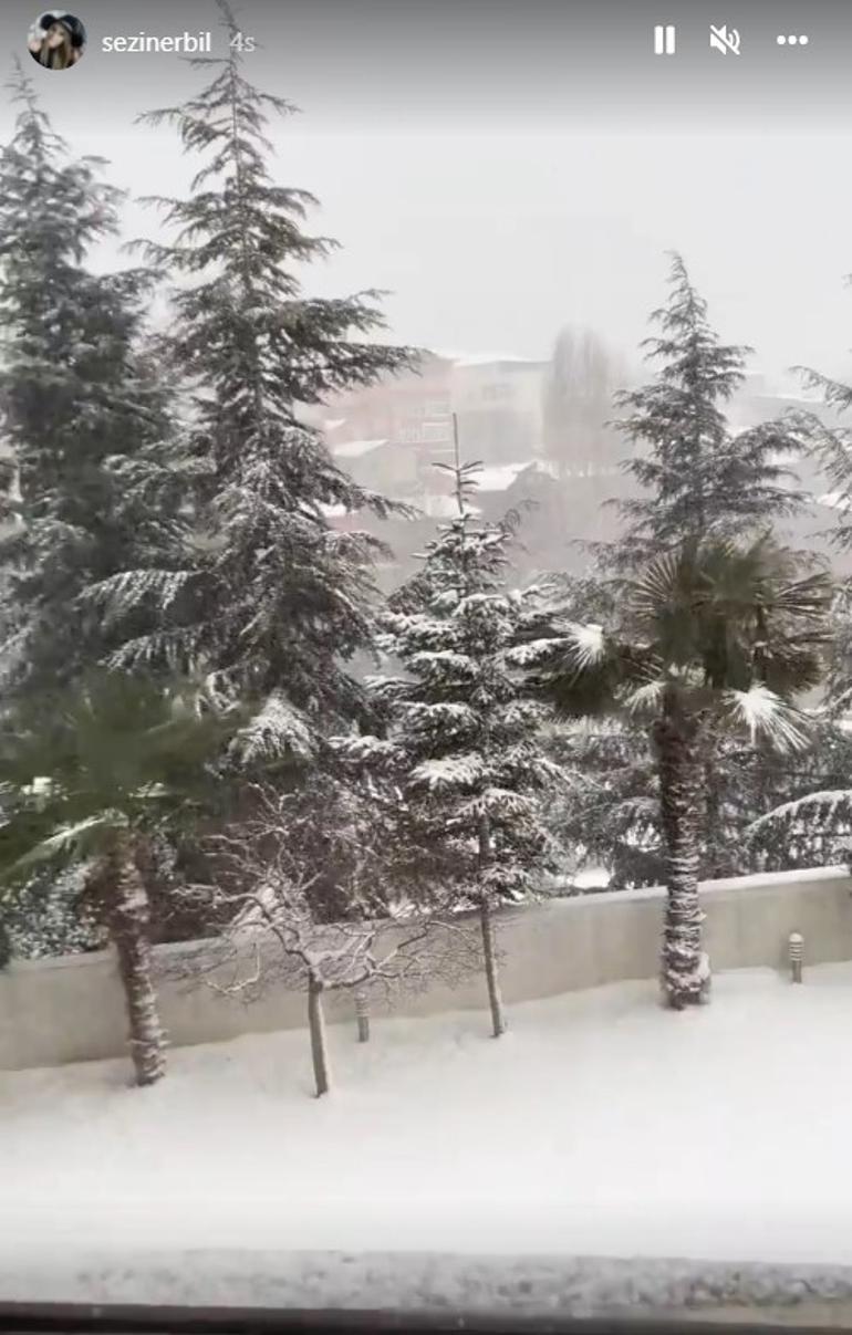 Ünlülerden kar manzaraları... Berfu Yenenler: Evde mahsur kaldığımız günlerdeyiz