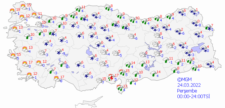 HAVA DURUMU 24 Mart 2022: Bugün hava nasıl olacak Meteorolojiden kar, yağmur ve fırtına uyarısı