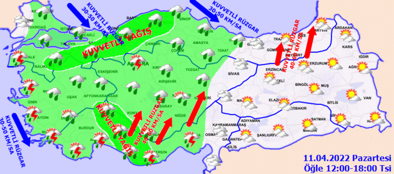 Son dakika... Meteorolojiden yeni hava durumu raporu İstanbulda kuvvetli sağanak... Nisan ayında kar uyarısı