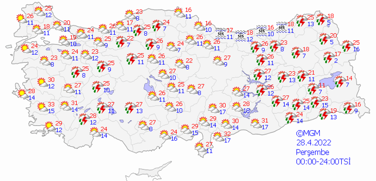 Bugün hava nasıl olacak Meteoroloji il il 28 Nisan hava durumu tahminlerini yayınladı