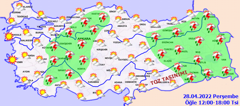Bugün hava nasıl olacak Meteoroloji il il 28 Nisan hava durumu tahminlerini yayınladı