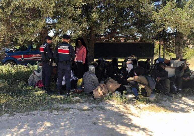 İzmirde 63 kaçak göçmen yakalandı