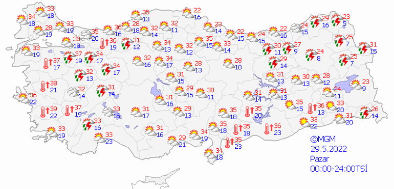 Son dakika hava durumu uyarısı: Yarın (29 Mayıs) hava nasıl olacak Meteorolojiden il il sıcak hava ve yağış uyarıları