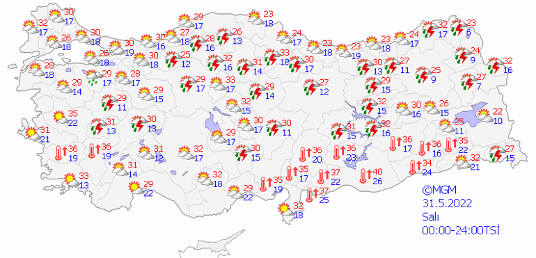 Son dakika hava durumu tahminleri: Salı günü (31 Mayıs) hava nasıl olacak Meteorolojiden il il uyarı