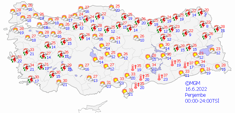 Son dakika hava durumu tahminleri: Perşembe günü hava nasıl olacak Meteorolojiden 16 Haziran için uyarı