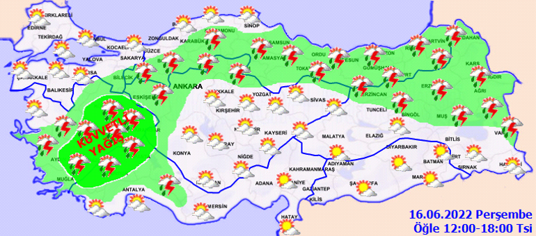 Son dakika hava durumu tahminleri: Perşembe günü hava nasıl olacak Meteorolojiden 16 Haziran için uyarı