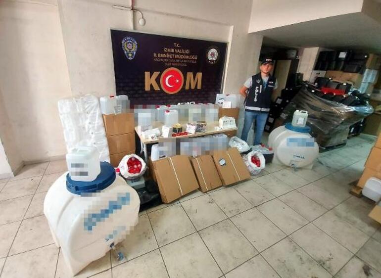 İzmirde sahte etil alkol operasyonu: 30 ton ele geçirildi