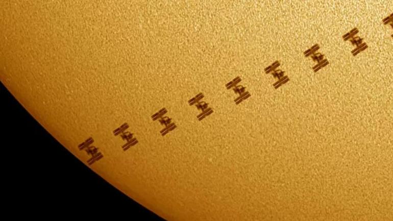 İngilterede bir fotoğrafçı, Uluslararası Uzay İstasyonunun güneşin etrafındaki silüetini fotoğrafladı