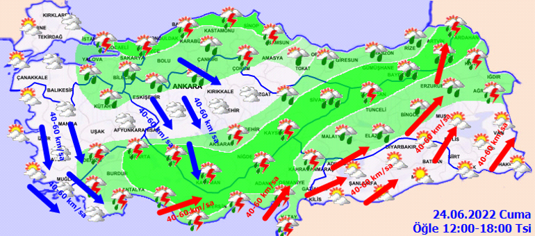 Son dakika hava durumu tahminleri Yarın hava nasıl olacak Meteorolojiden 24 Haziran için İstanbul ve birçok ile yağış uyarısı
