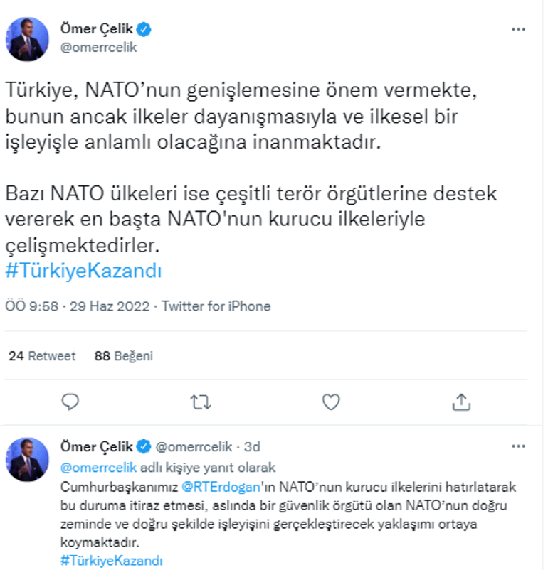 AK Parti Sözcüsü Ömer Çelikten NATO açıklaması: Güçlü bir kazanım elde edildi