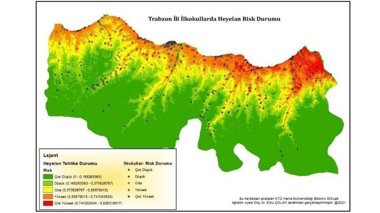 Trabzonda dikkat çeken afet tablosu te bölge bölge riskli noktalar