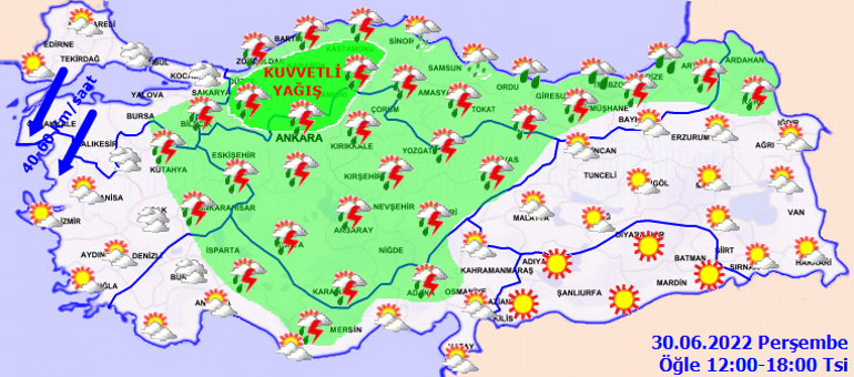 Son dakika hava durumu tahminlerini Meteoroloji yayınladı Perşembe günü (30 Haziran) hava nasıl olacak İşte il il hava durumu uyarıları