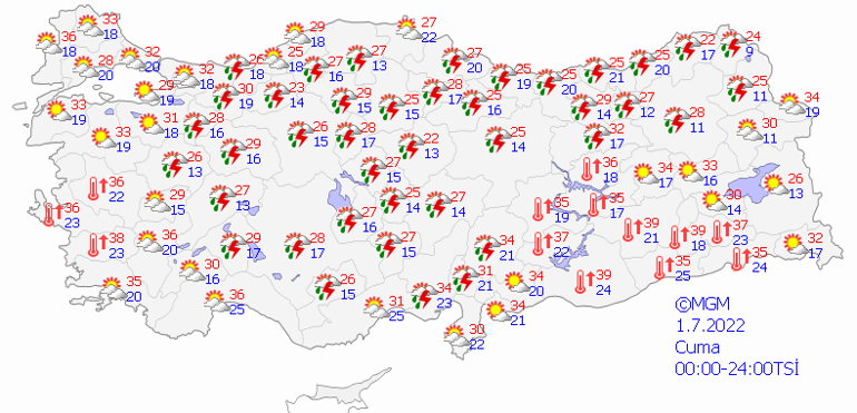 Son dakika Meteoroloji hava durumu tahminleri yayınlandı Cuma günü (1 Temmuz) hava nasıl olacak