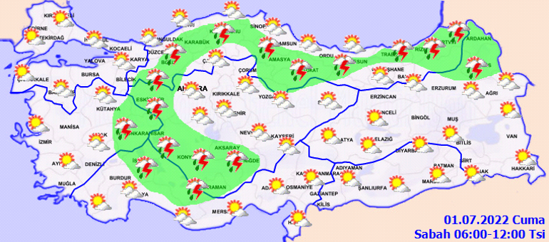 Son dakika Meteoroloji hava durumu tahminleri yayınlandı Cuma günü (1 Temmuz) hava nasıl olacak