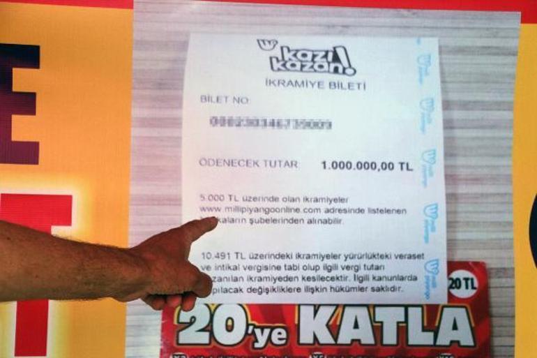 20 liralık bilet aldı Kazı Kazandan 1 milyon lira kazandı