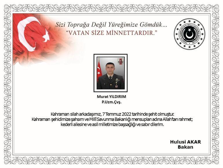 MSB acı haberi duyurdu: PKKlı teröristlerle çatışmada 1 asker şehit oldu, 3 yaralı