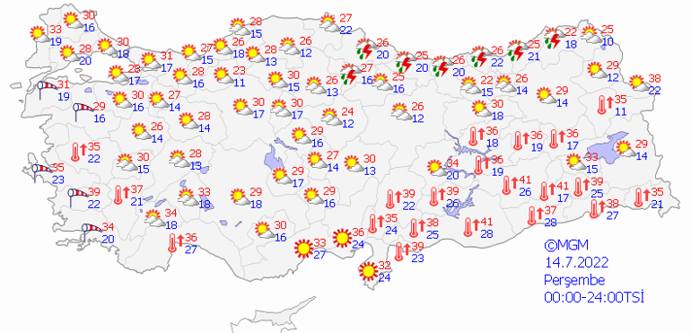 Son dakika hava durumu tahminleri Bugün (14 Temmuz) hava nasıl olacak Meteorolojiden il il hava durumu uyarısı