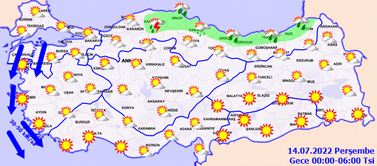 Son dakika hava durumu tahminleri Bugün (14 Temmuz) hava nasıl olacak Meteorolojiden il il hava durumu uyarısı