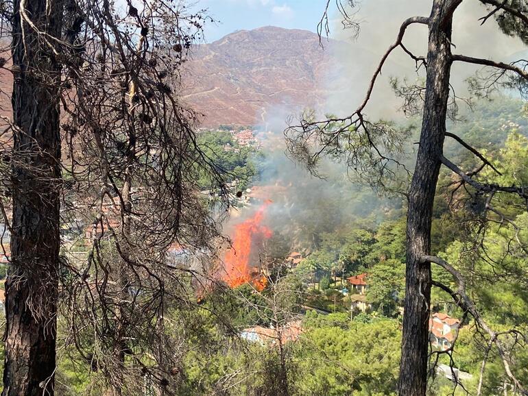 Son dakika: Marmaris İçmelerde korkutan orman yangını Alevler kontrol altına alındı