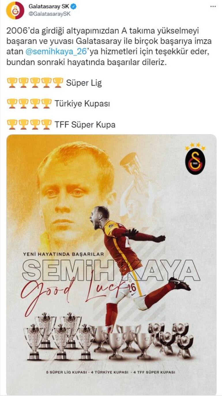 Last Minute: Semih Kaya left football Message from Galatasaray...