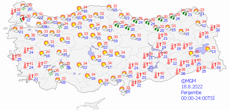 Hava durumu tahminlerini Meteoroloji yayınladı Yarın hava nasıl olacak 18 Ağustos il il hava durumu uyarıları