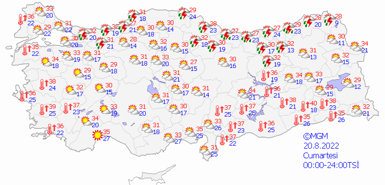 Meteoroloji son dakika hava durumu tahminlerini yayınladı Yarın (21 Ağustos) hava nasıl olacak Doğu Karadenize kuvvetli yağış uyarısı