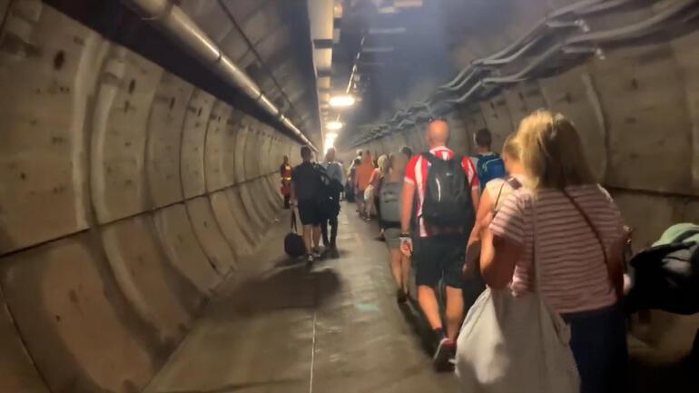 He didn't search for the disaster movies Passengers were stuck in the Channel Tunnel... Social media was awash with these images
