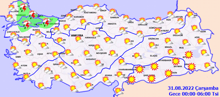 Son dakika hava durumu tahminleri Yarın (31 Ağustos) hava nasıl olacak İstanbula AFAD, AKOM ve Meteorolojiden yağış uyarısı