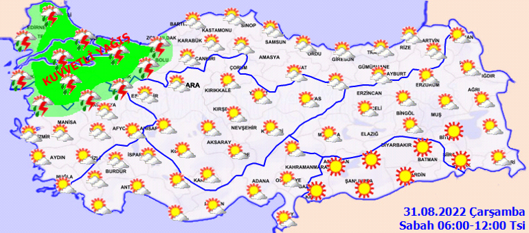 Son dakika hava durumu tahminleri Yarın (31 Ağustos) hava nasıl olacak İstanbula AFAD, AKOM ve Meteorolojiden yağış uyarısı