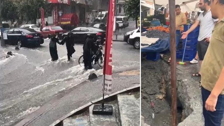 Meteorolojiden sağanak uyarısı... İstanbulda kuvvetli yağış: Yollar göle döndü, araçlar mahsur kaldı