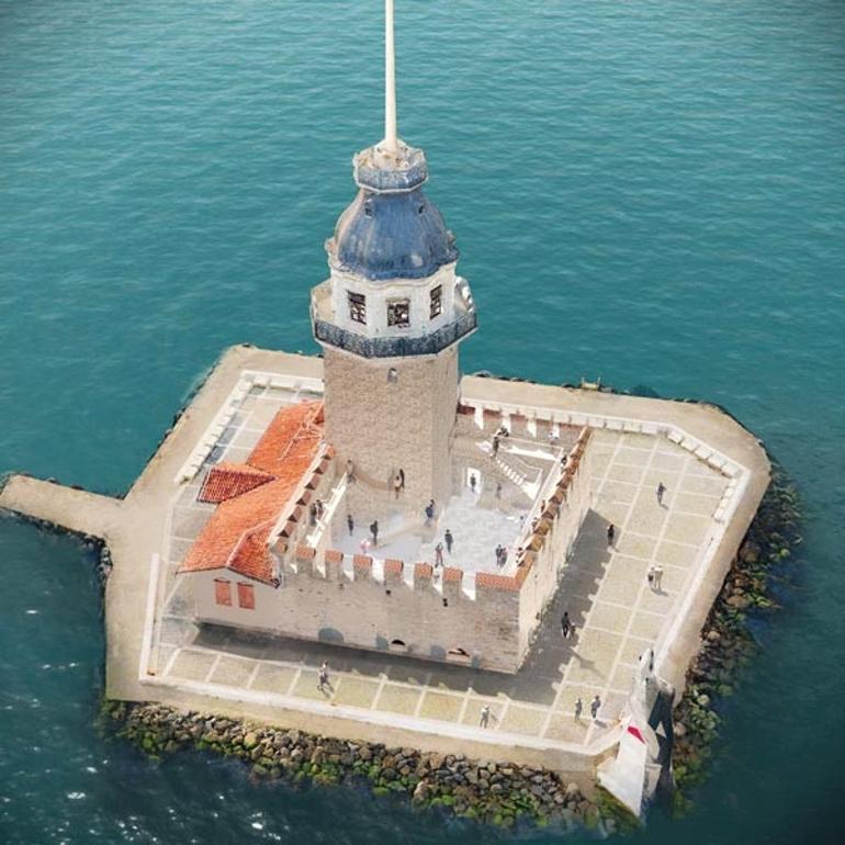 Kız Kulesi’ndeki örtünün arkasında ne oluyor