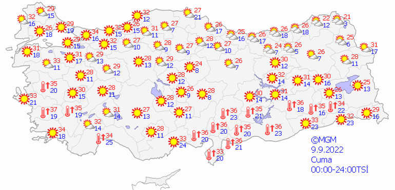 Hava durumu tahminlerini Meteoroloji yayınladı Yarın hava nasıl olacak Ege ve Marmaraya son dakika sıcak hava uyarısı