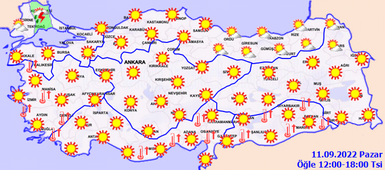 Son dakika hava durumu tahminleri Yarın (11 Eylül) hava nasıl olacak Meteorolojiden Marmara için sağanak uyarısı