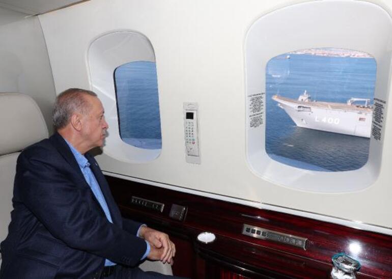 Cumhurbaşkanı Erdoğan, TCG Anadolu Gemisini inceledi
