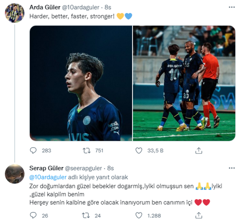 Son Dakika: Arda Gülerin annesi Serap Gülerden duygusal açıklama Fenerbahçe kazanınca...