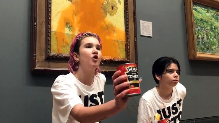 They threw soup at the million-dollar Van Gogh painting