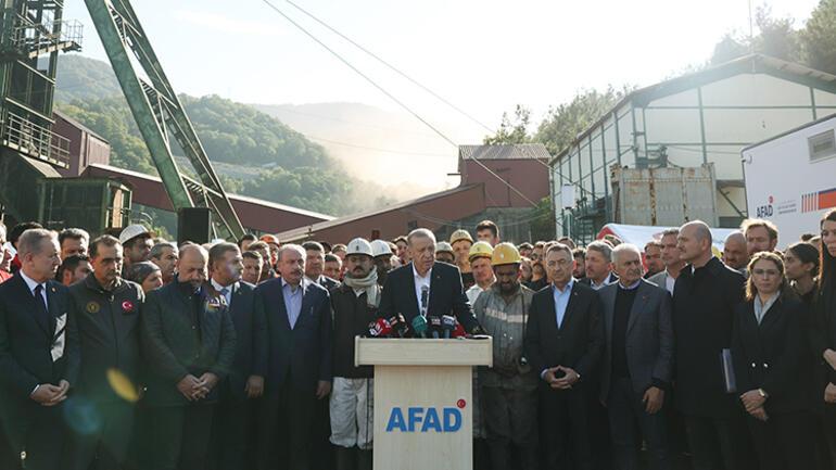 Yaralı maden işçilerine ziyaret...  Cumhurbaşkanı Erdoğan: Yapılması gereken tüm müdahaleler yapılıyor