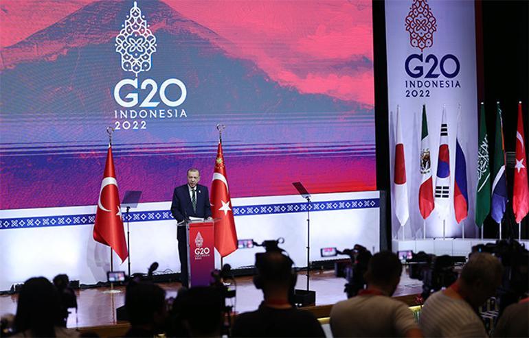 Erdoğan G20 Zirvesinde: Terör örgütüne destek verenler dökülen her kana ortaktır