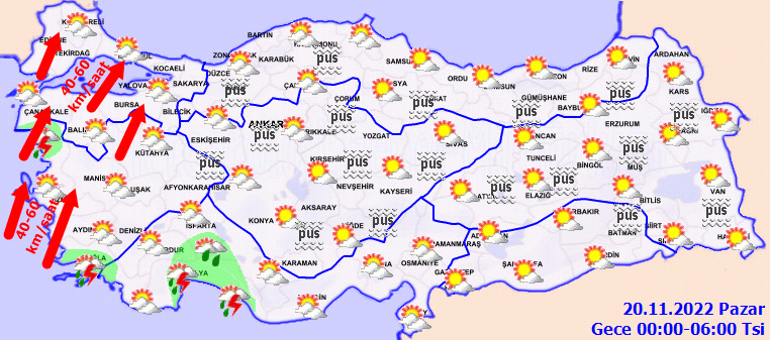 Son dakika hava durumu tahminleri: Bugün (20 Kasım Pazar) hava nasıl olacak, yağmur var mı Meteorolojiden İstanbul ve birçok ile uyarı