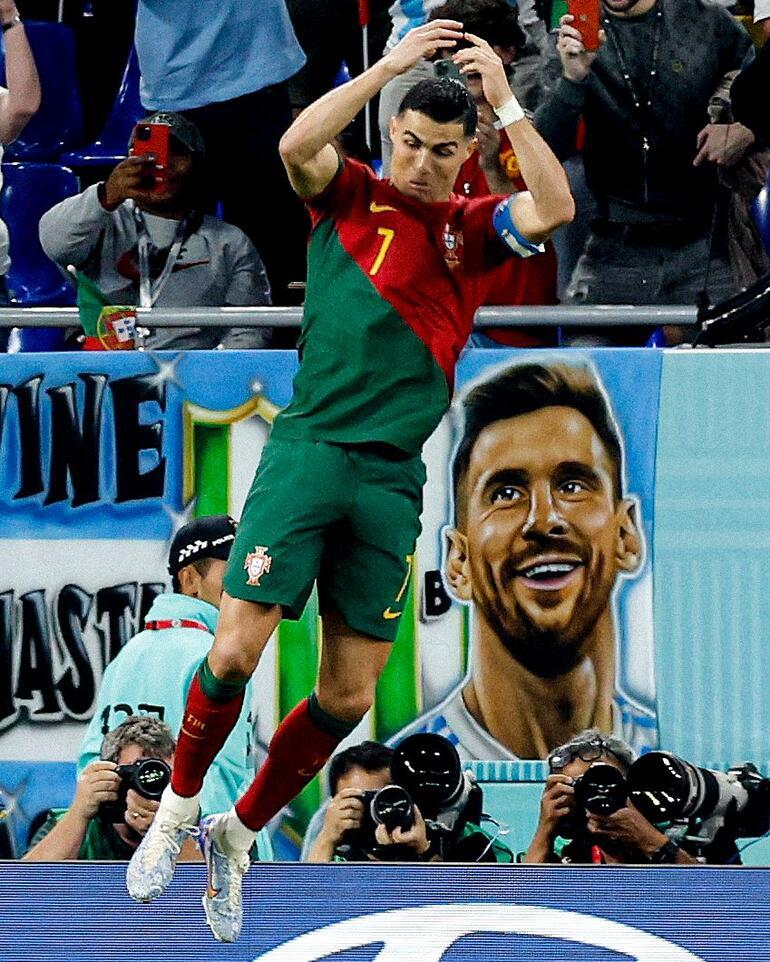 Portekiz-Gana maçında Ronaldo duygusal anlar yaşadı Bir rekor daha kırdı, Messi fotoğrafı...