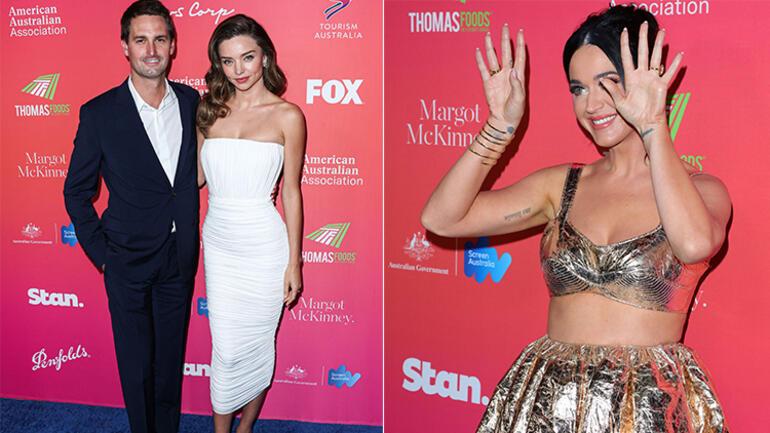 They both loved the same man... Miranda Kerr and Katy Perryden poses that crack the enemy on the red carpet